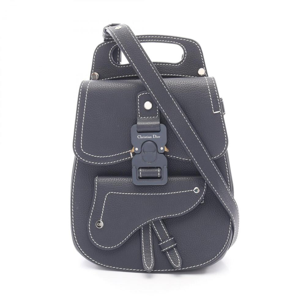 Christian Dior Gallop Backpack Rucksack Leather Navy Blue
